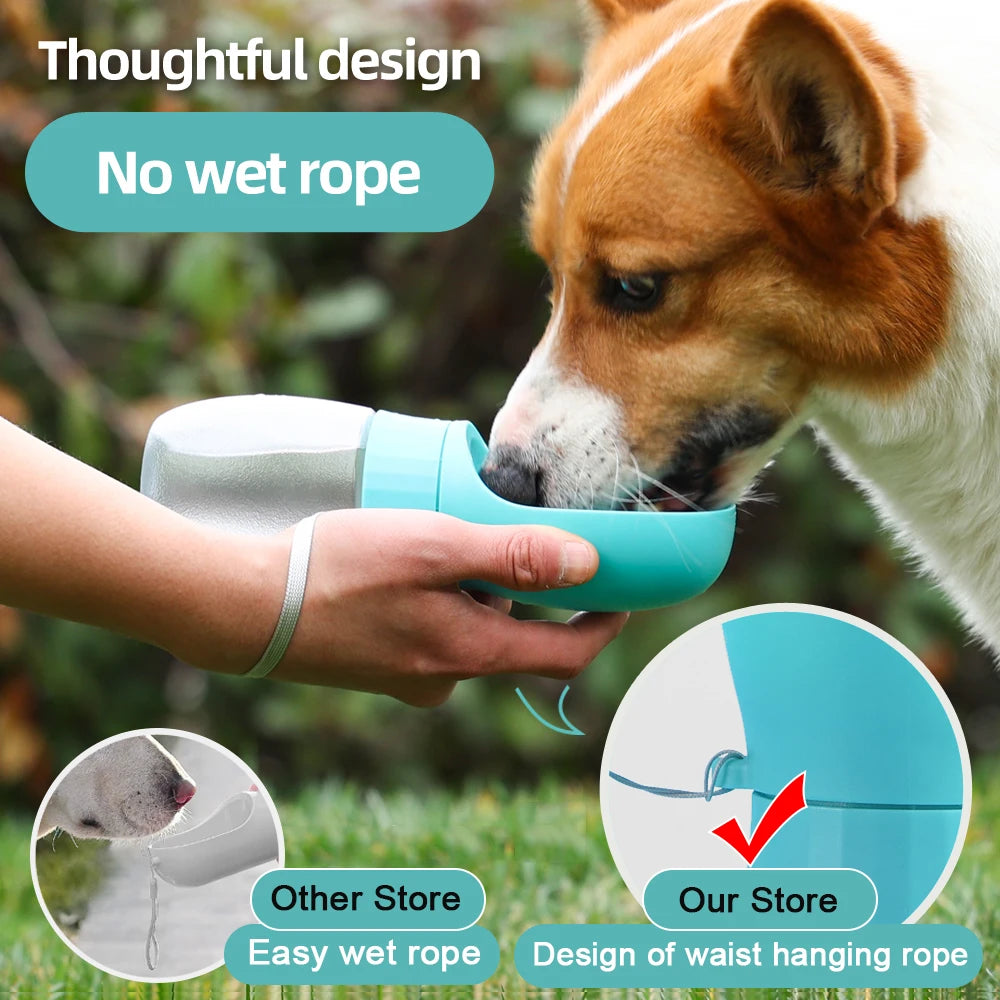 Bouteille d'eau pour grand chien de 500 ml, portable, pour animal de compagnie, pour petits et moyens chiens, chats, voyages en extérieur, tasse à boire pour chiot, fournitures pour carlin