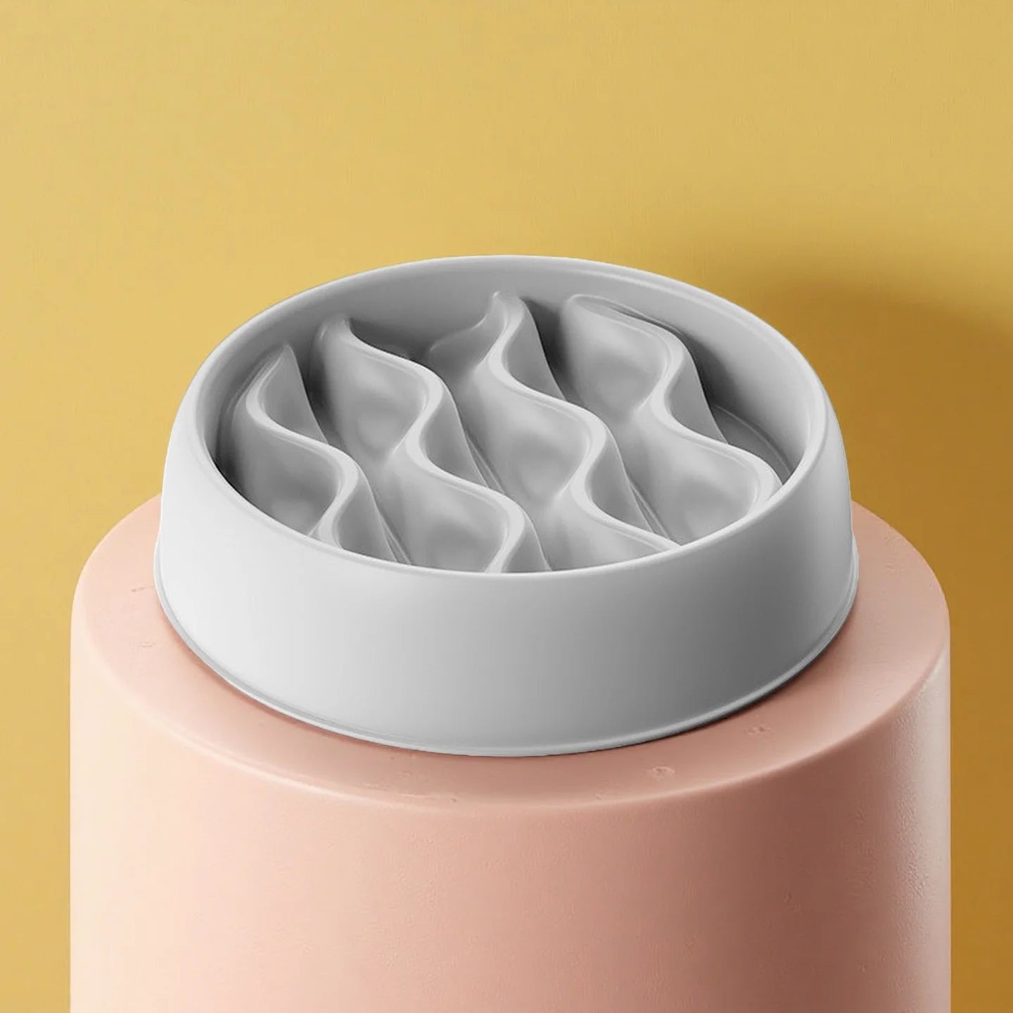 Fashion Slow-Feeder Cat Bowl Set: Anti-Splash Dual Dish - Thick PP Plastic for Mess-Free Eating & Choke Prevention