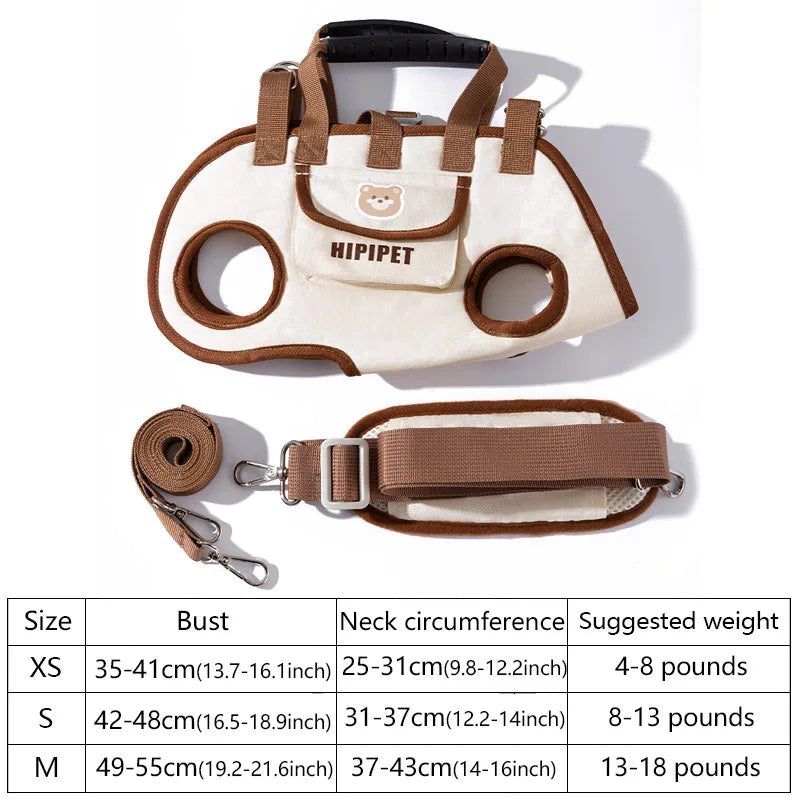 Dog bag out portable breathable multi-functional traction backpack Easy to Clean Backpack Breathable Adjustable cat bag petstrap