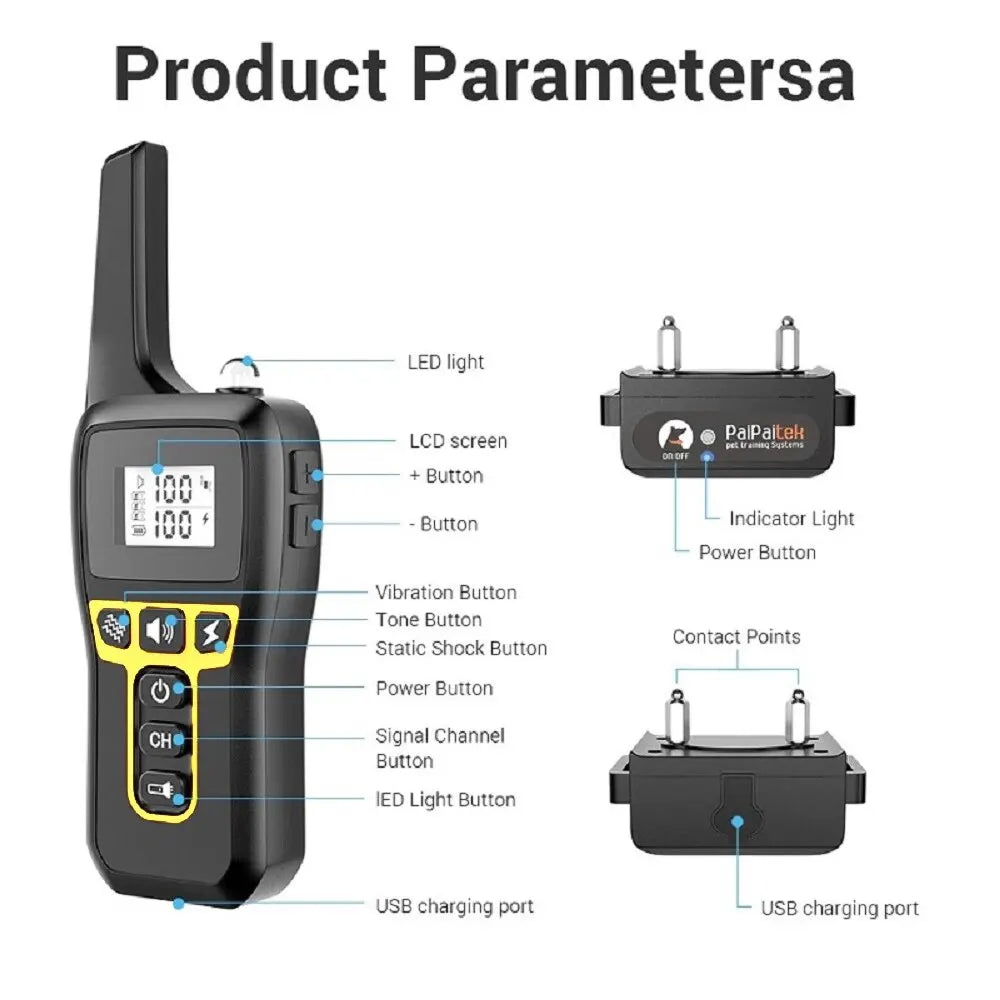 Remote Dog Training Collar, 1000m Waterproof Rechargeable