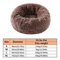 Round Donut Faux Fur Pet Bed for Small to Medium Dogs & Cats
