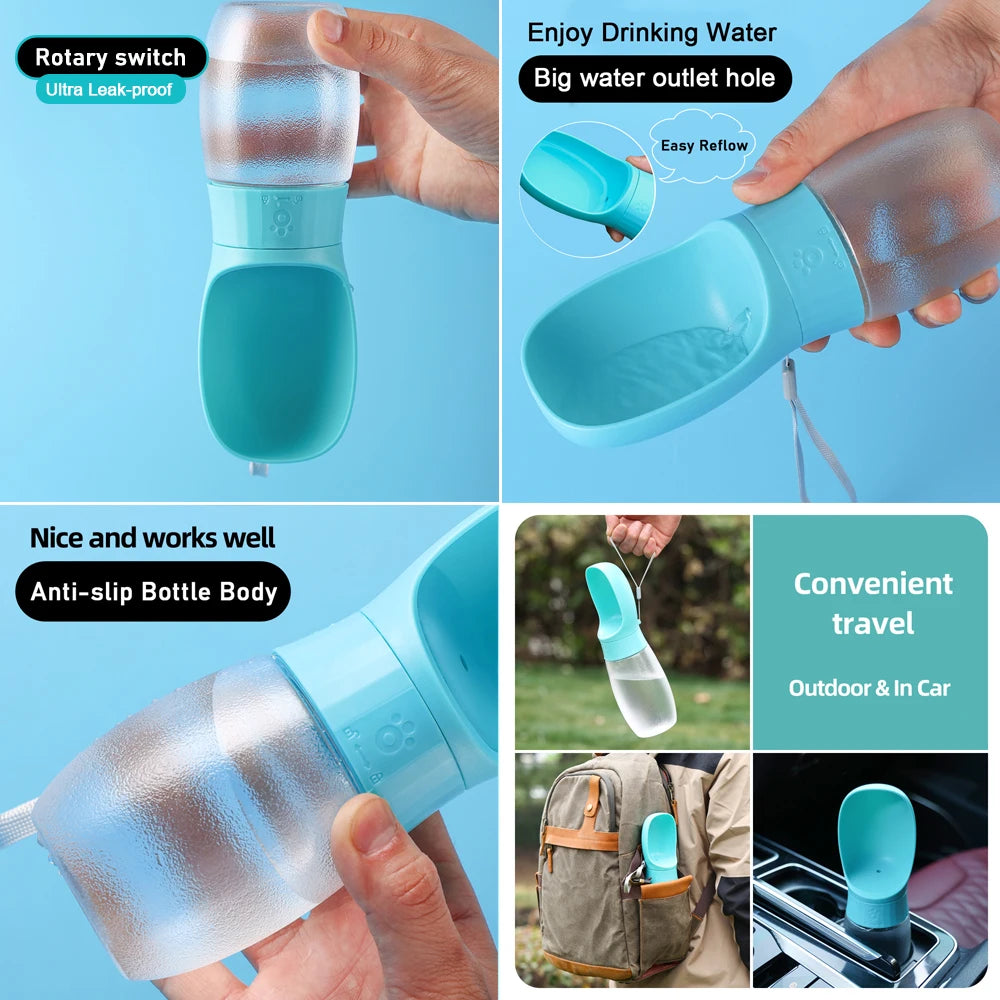 Bouteille d'eau pour grand chien de 500 ml, portable, pour animal de compagnie, pour petits et moyens chiens, chats, voyages en extérieur, tasse à boire pour chiot, fournitures pour carlin